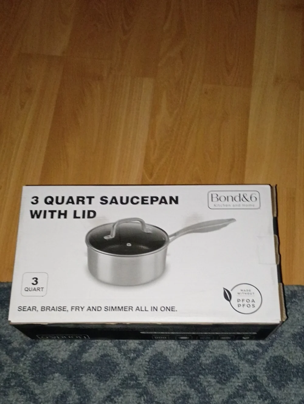 3-Quart Stainless Steel Saucepan with Lid - Silver